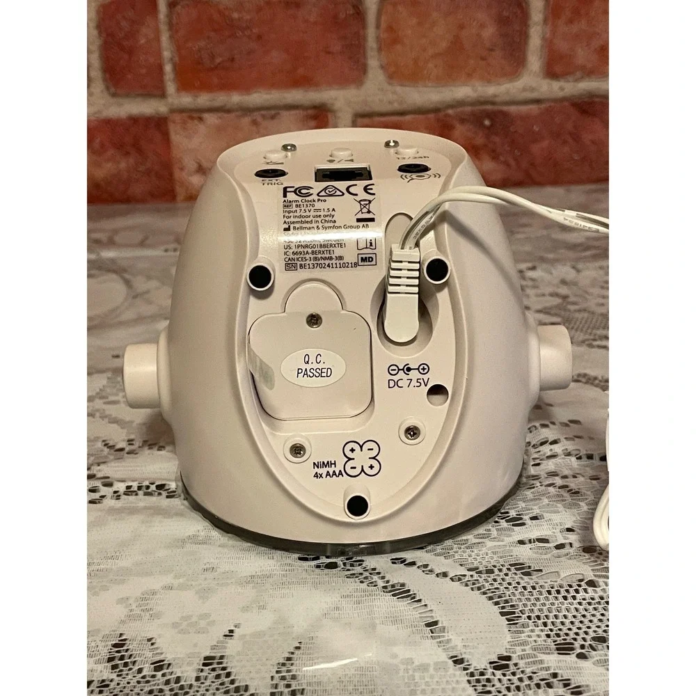 Bellman & Symfon Alarm Clock Pro BE1370 Loud 100dB White CLOCK ONLY